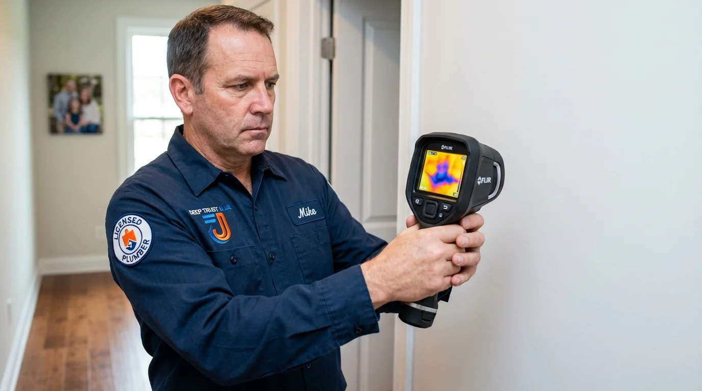 Thermal imaging leak detection by Johns Plumbing LLC in Ashley
